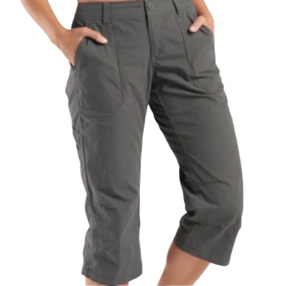 Kuhl Kendra Capri Pants Straight Leg Pocket Stretch Outdoor Hiking Dark Gray 10 - Picture 1 of 5